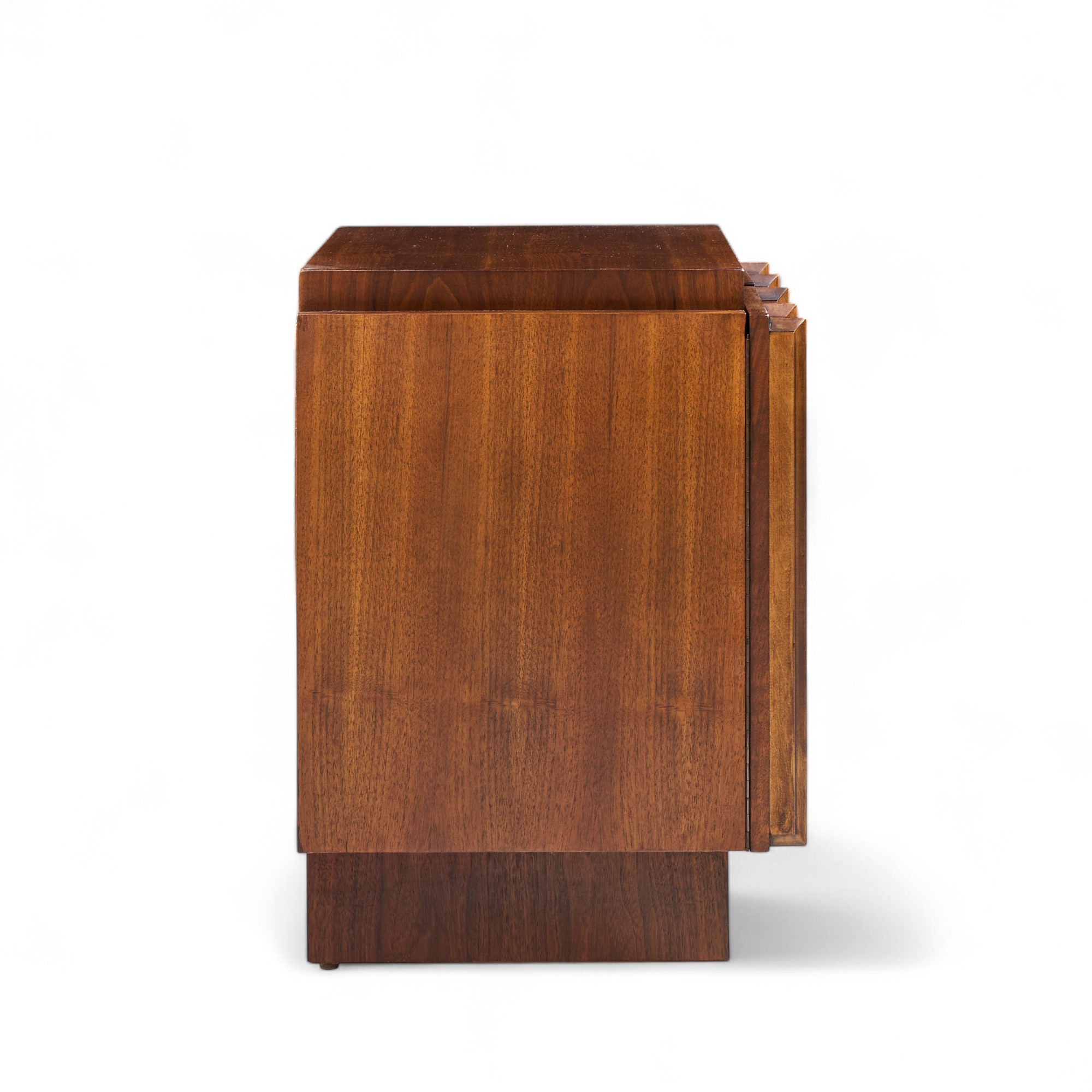 Tobago Brutalist Mid Century Walnut Nightstands - Pair