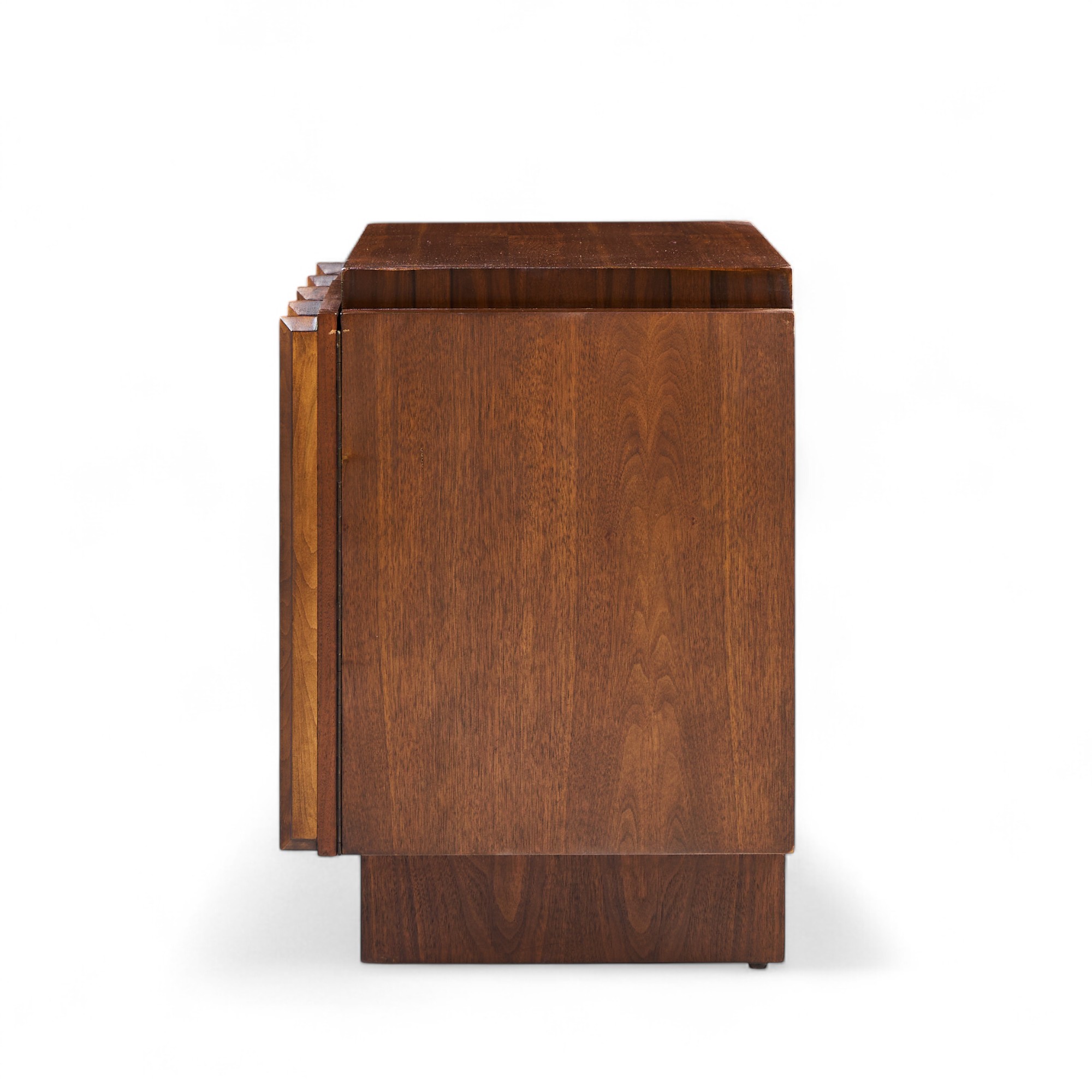 Tobago Brutalist Mid Century Walnut Nightstands - Pair