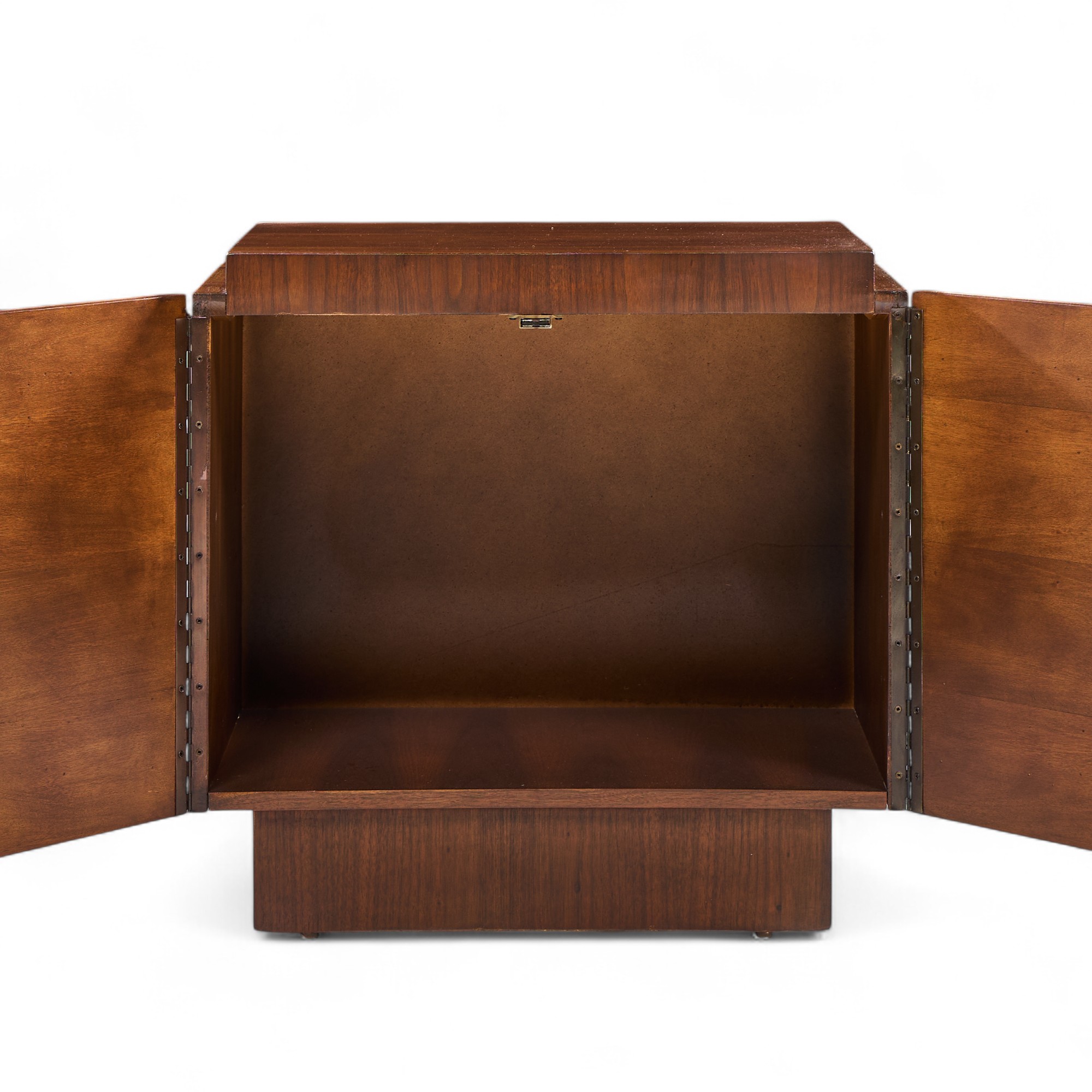 Tobago Brutalist Mid Century Walnut Nightstands - Pair