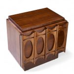 Tobago Brutalist Mid Century Walnut Nightstands - Pair
