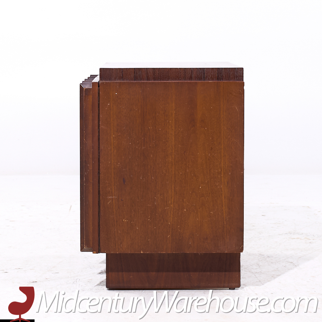 Tobago Brutalist Mid Century Walnut Nightstands - Pair