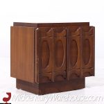 Tobago Brutalist Mid Century Walnut Nightstands - Pair | Mid Century Modern Furniture - Mid Century Furniture Chicago Tobago Brutalist Mid Century Walnut Nightstands - Pair