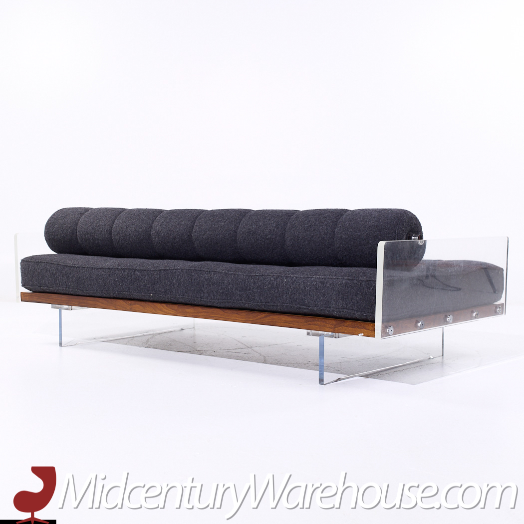 Vladimir Kagan for Holly Hunt Mid Century Lucite Roll Back Daybed Sofa