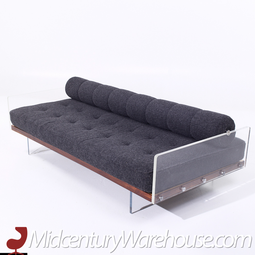 Vladimir Kagan for Holly Hunt Mid Century Lucite Roll Back Daybed Sofa