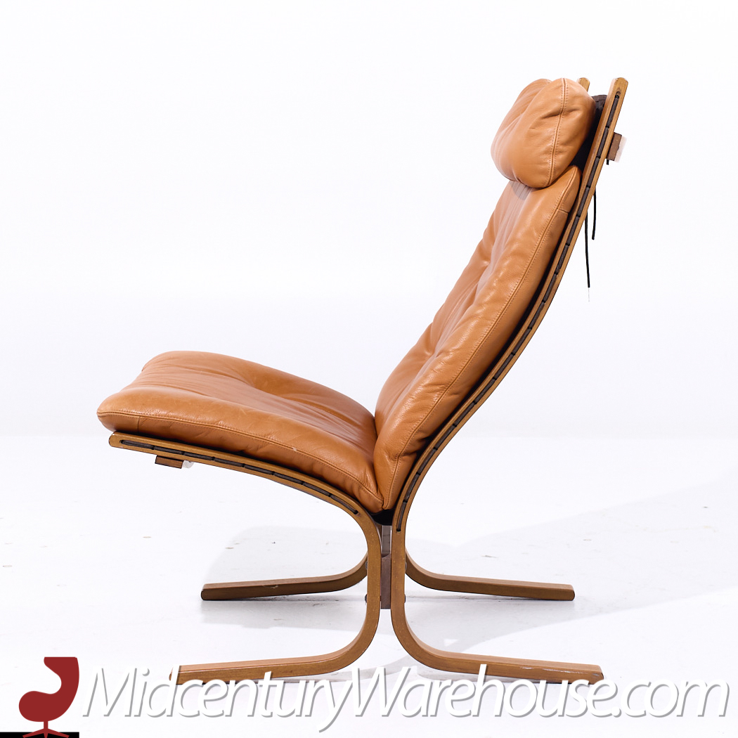 Westnofa Mid Century Siesta Norwegian Bentwood and Leather Lounge Chairs - Pair