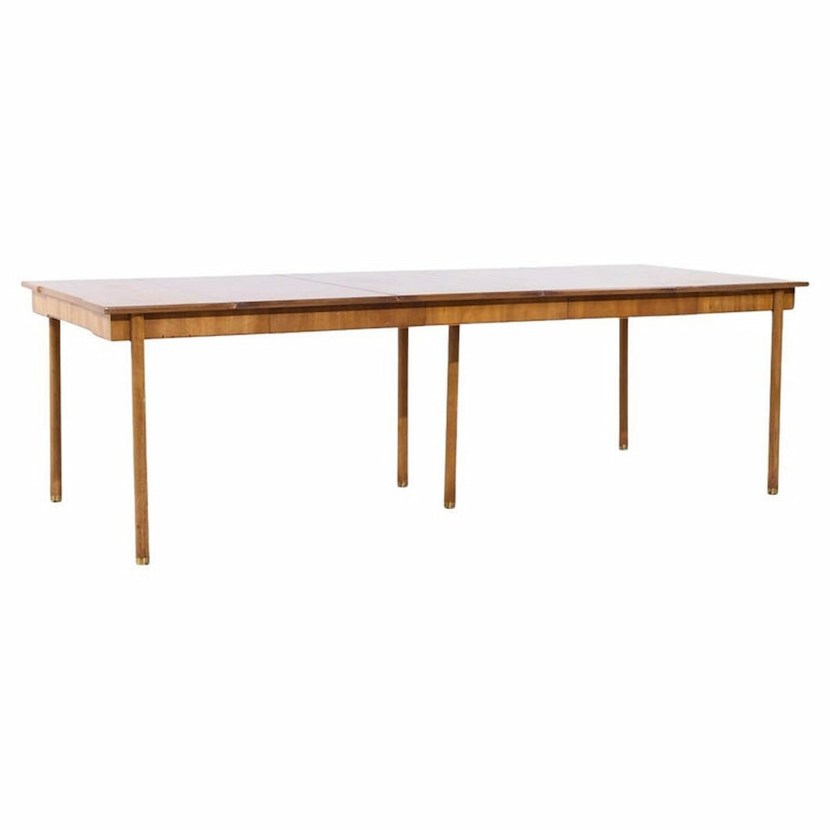 Widdicomb Mid Century Bleached Mahogany Expanding Console Dining Table with 4 Leaves