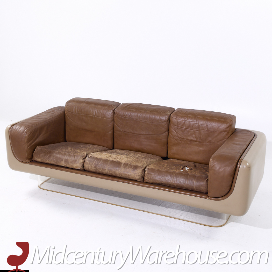 William Andrus for Steelcase Model 465 Mid Century Lucite and Fiberglass Sofa