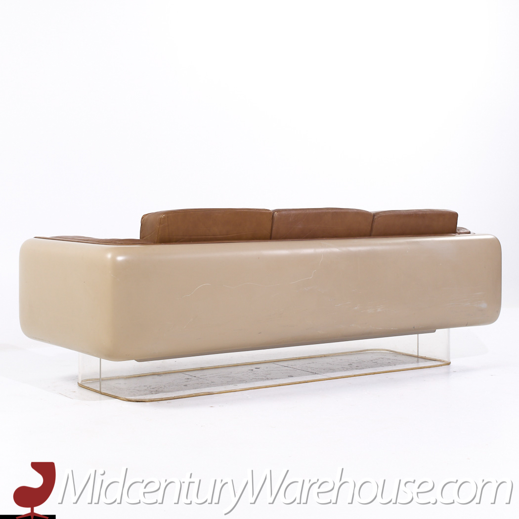 William Andrus for Steelcase Model 465 Mid Century Lucite and Fiberglass Sofa