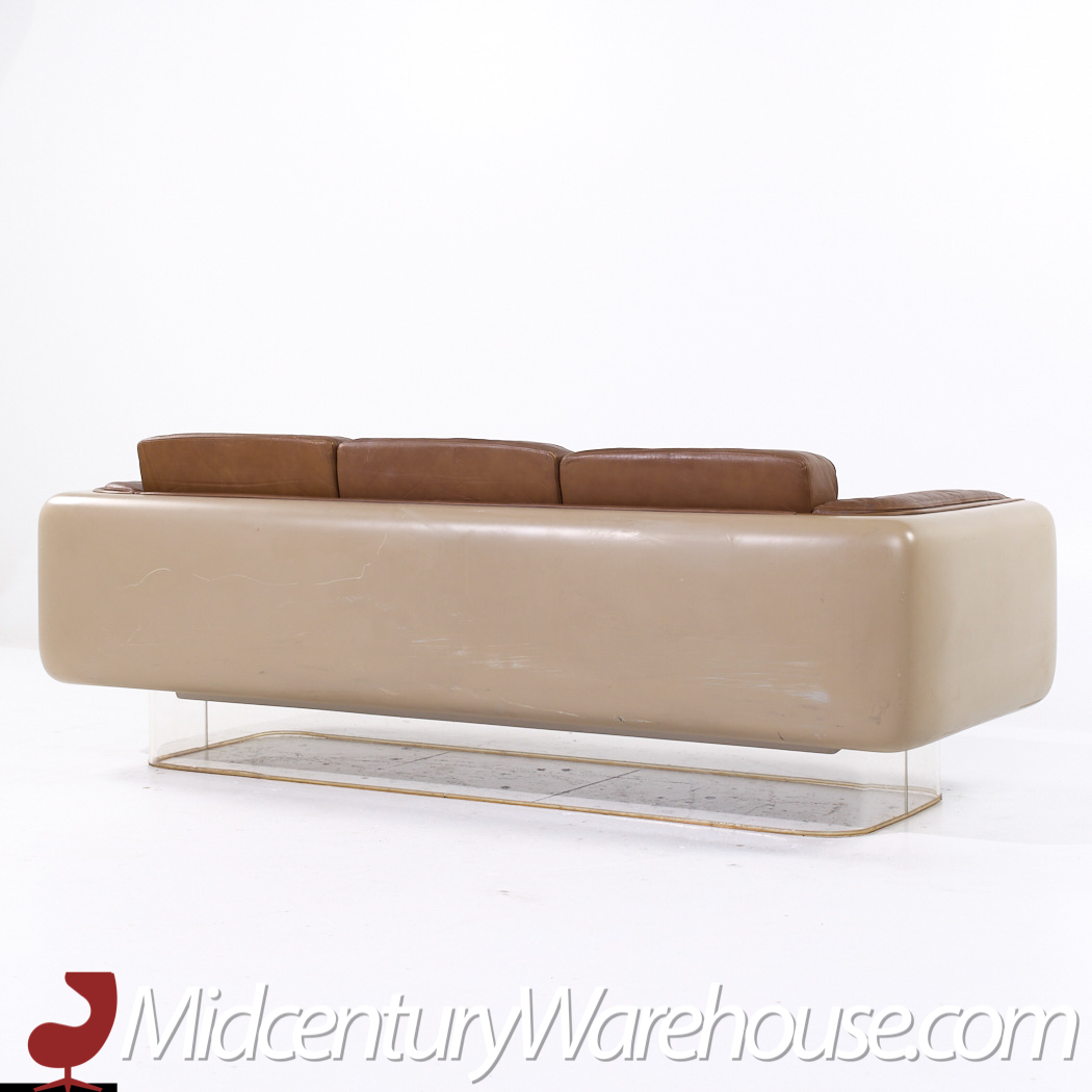 William Andrus for Steelcase Model 465 Mid Century Lucite and Fiberglass Sofa
