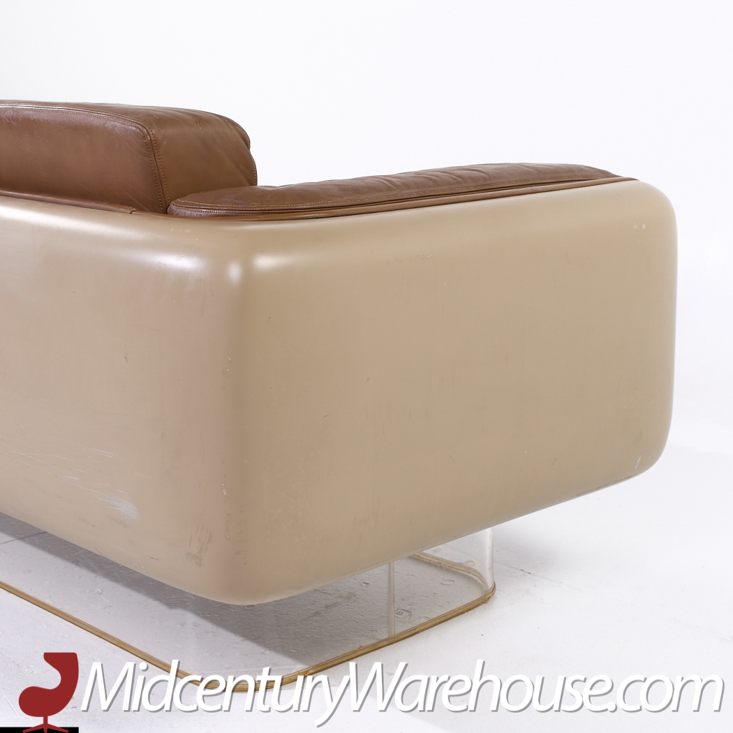 William Andrus for Steelcase Model 465 Mid Century Lucite and Fiberglass Sofa