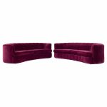 Weiman Mid Century Channeled Crescent Sofa - Pair | Mid Century Modern Furniture - Mid Century Furniture Chicago Weiman Mid Century Channeled Crescent Sofa - Pair