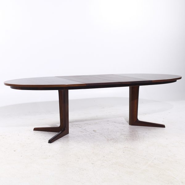 Bernhard Pedersen Mid Century Danish Rosewood Expanding Dining Table with 2 Leaves