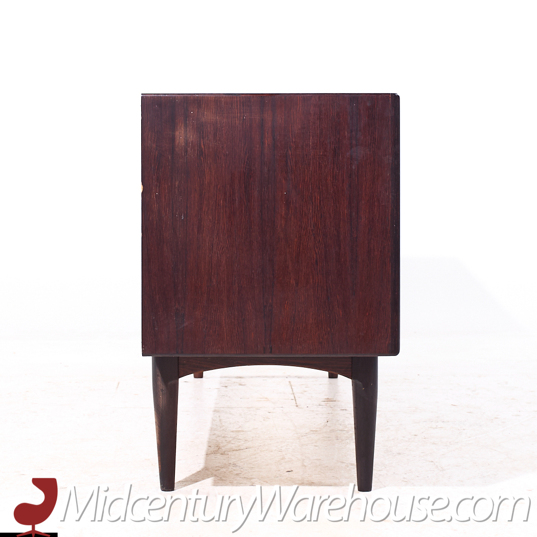 Bernhard Pedersen Mid Century Danish Rosewood Tambour Door Credenza and Hutch