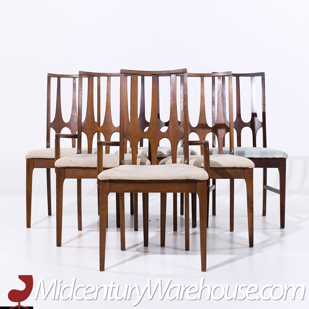Broyhill Brasilia Mid Century Walnut Dining Chairs - Set of 6