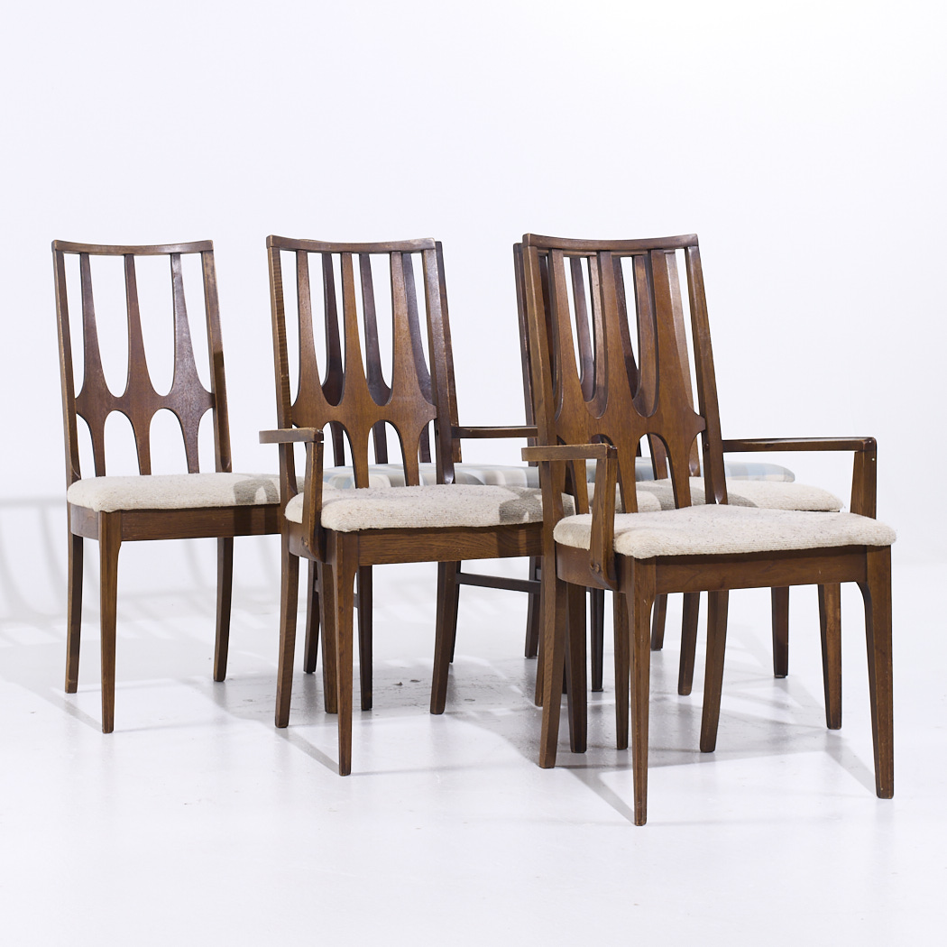 Broyhill Brasilia Mid Century Walnut Dining Chairs - Set of 6