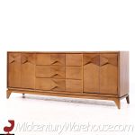 Broyhill Brasilia Style Mid Century Walnut Lowboy Dresser | Mid Century Modern Furniture - Mid Century Furniture Chicago Broyhill Brasilia Style Mid Century Walnut Lowboy Dresser