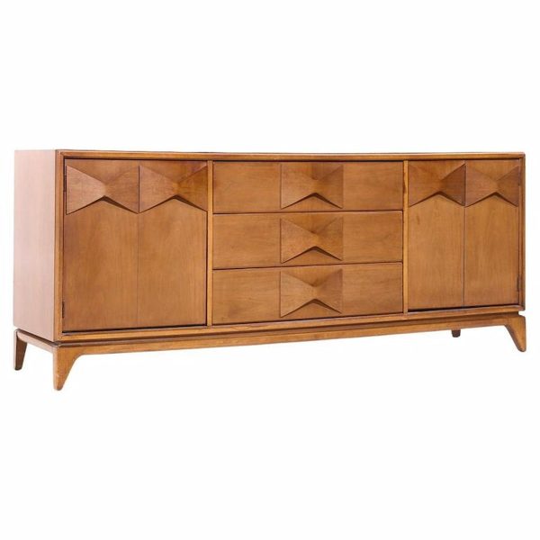 Broyhill Brasilia Style Mid Century Walnut Lowboy Dresser