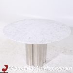 Brueton Mid Century Chrome and Marble Pedestal Dining Table | Mid Century Modern Furniture - Mid Century Furniture Chicago Brueton Mid Century Chrome and Marble Pedestal Dining Table