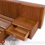 D-scan Mid Century Danish Teak and Brass King Platform Bed with Floating Nightstands | Mid Century Modern Furniture - Mid Century Furniture Chicago D-scan Mid Century Danish Teak and Brass King Platform Bed with Floating Nightstands