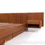 D-scan Mid Century Danish Teak and Brass King Platform Bed with Floating Nightstands | Mid Century Modern Furniture - Mid Century Furniture Chicago D-scan Mid Century Danish Teak and Brass King Platform Bed with Floating Nightstands