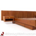 D-scan Mid Century Danish Teak and Brass King Platform Bed with Floating Nightstands | Mid Century Modern Furniture - Mid Century Furniture Chicago D-scan Mid Century Danish Teak and Brass King Platform Bed with Floating Nightstands