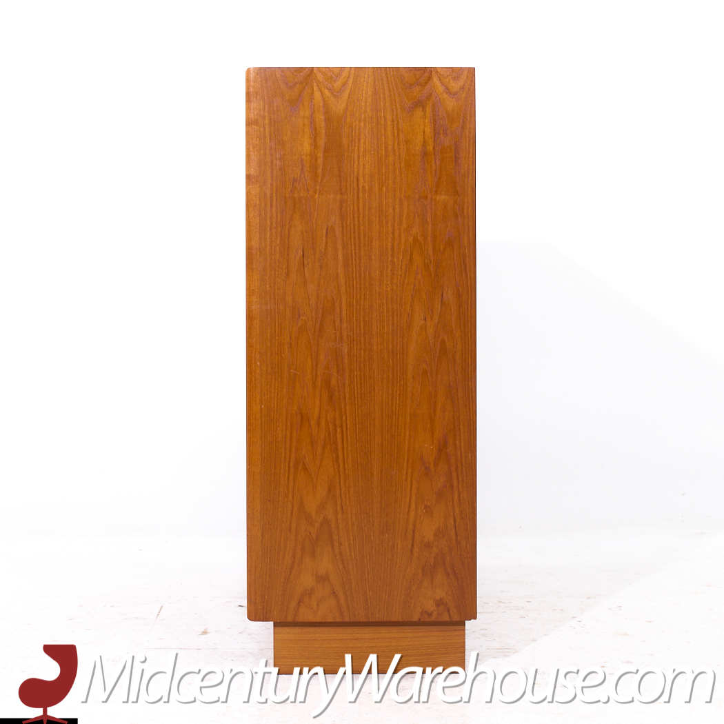 Danflex Mid Century Danish Teak Tambour Door Armoire Highboy Dresser