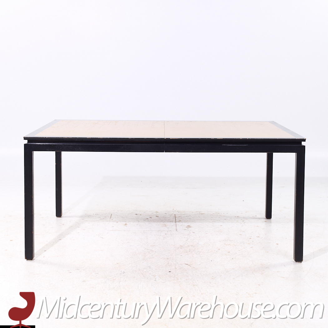 Edward Wormley for Dunbar Mid Century Rosewood and Ebonized Oak Expanding Dining Table with 2 Leaves