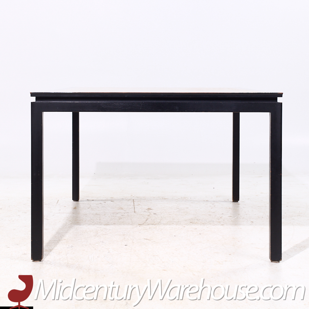 Edward Wormley for Dunbar Mid Century Rosewood and Ebonized Oak Expanding Dining Table with 2 Leaves