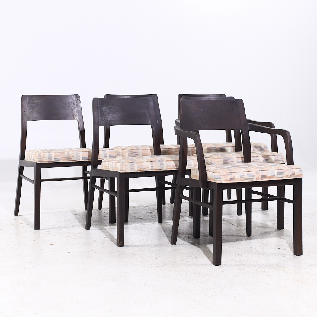 Edward Wormley for Dunbar Mid Century Walnut Dining Chairs - Set of 6