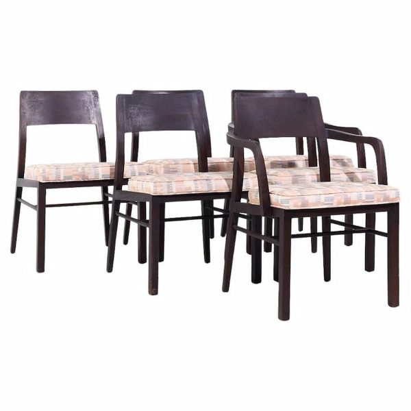 Edward Wormley for Dunbar Mid Century Walnut Dining Chairs - Set of 6