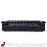 Edward Wormley for Dunbar Model 5407 Mid Century Black Leather Party Sofa