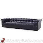 Edward Wormley for Dunbar Model 5407 Mid Century Black Leather Party Sofa