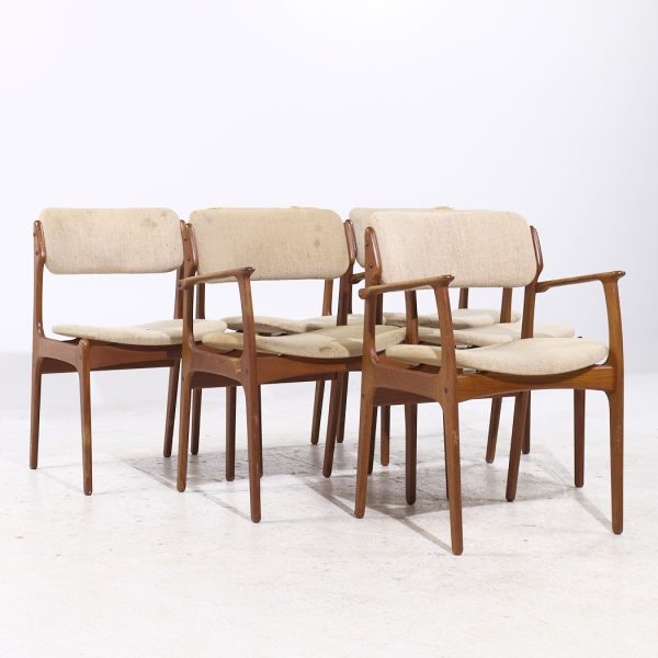 Erik Buch Mid Century Danish Teak Dining Chairs - Set of 6