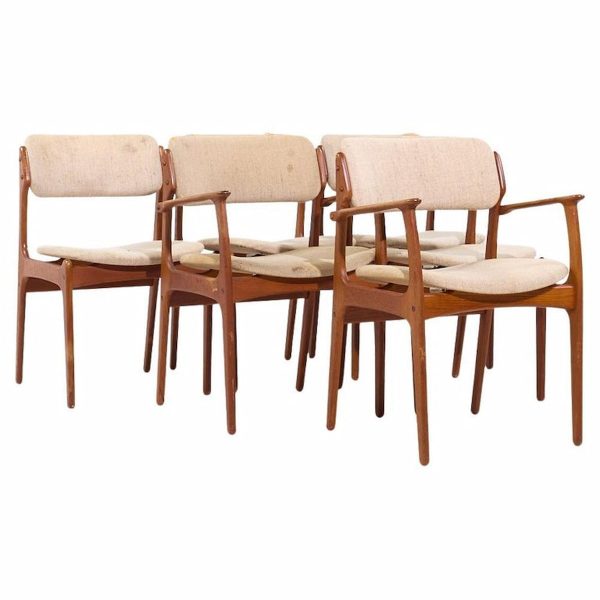 Erik Buch Mid Century Danish Teak Dining Chairs - Set of 6