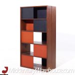 Evans Clark for Glenn of California Mid Century Walnut Room Divider Bookshelf