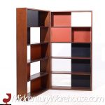 Evans Clark for Glenn of California Mid Century Walnut Room Divider Bookshelf