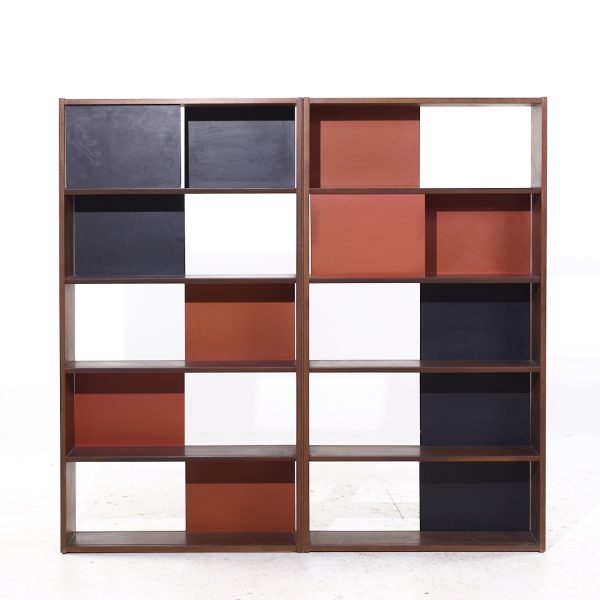 Evans Clark for Glenn of California Mid Century Walnut Room Divider Bookshelf