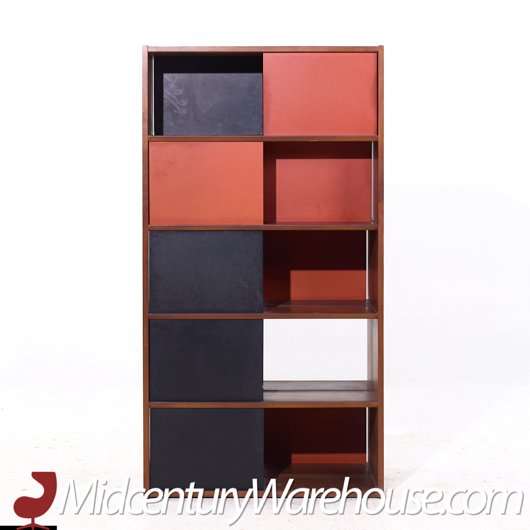 Evans Clark for Glenn of California Mid Century Walnut Room Divider Bookshelf