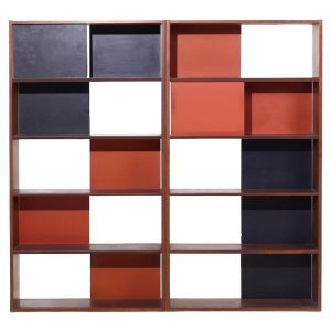Evans Clark for Glenn of California Mid Century Walnut Room Divider Bookshelf