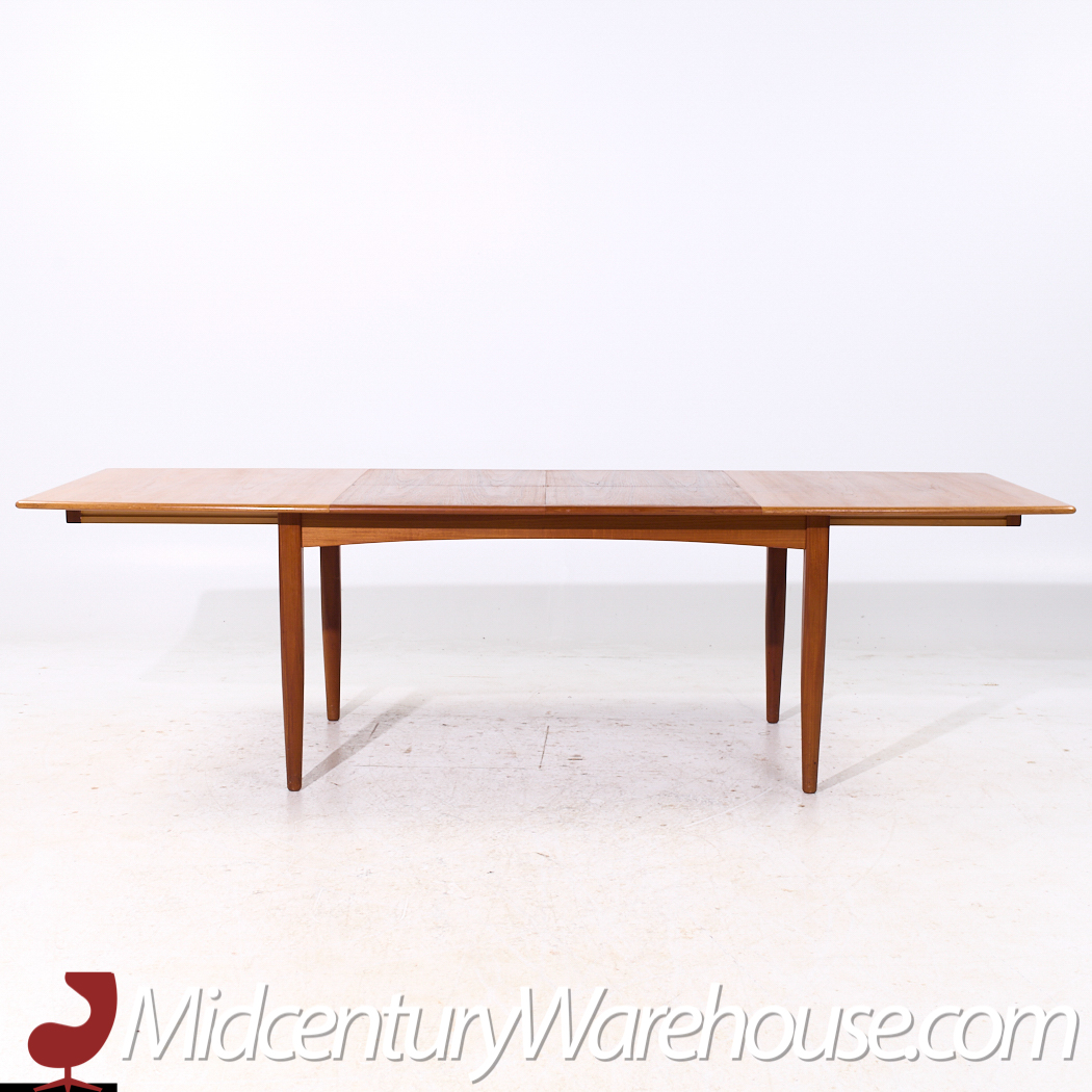 Falster Møbelfabrik Mid Century Teak Expanding Hidden Leaf Dining Table with 2 Leaves