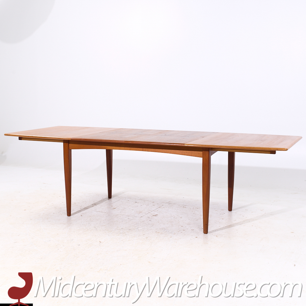 Falster Møbelfabrik Mid Century Teak Expanding Hidden Leaf Dining Table with 2 Leaves