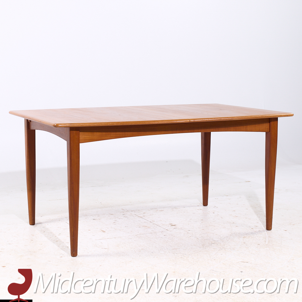 Falster Møbelfabrik Mid Century Teak Expanding Hidden Leaf Dining Table with 2 Leaves