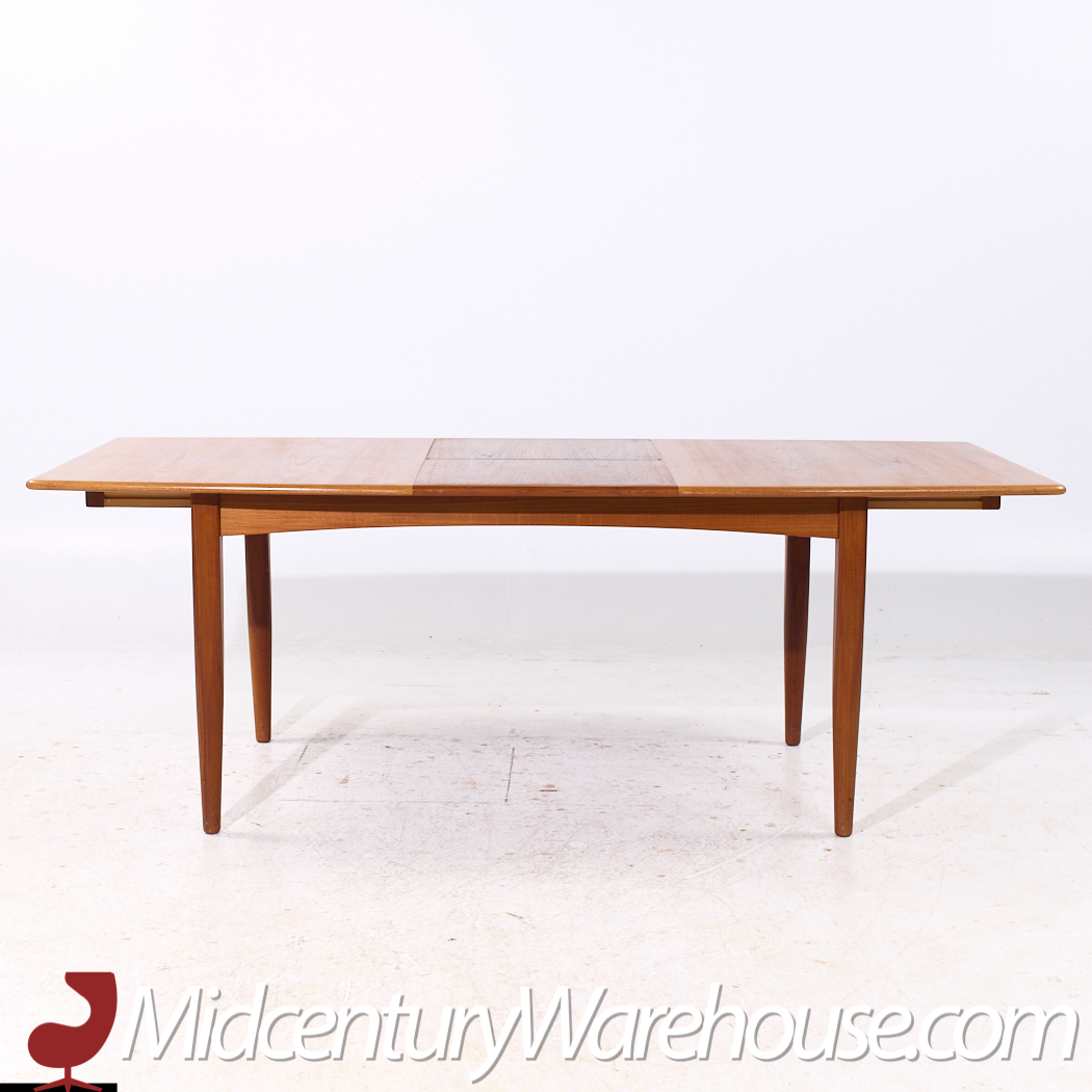 Falster Møbelfabrik Mid Century Teak Expanding Hidden Leaf Dining Table with 2 Leaves