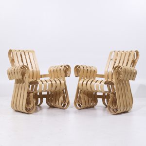 frank gehry for knoll mid century power play chairs - pair