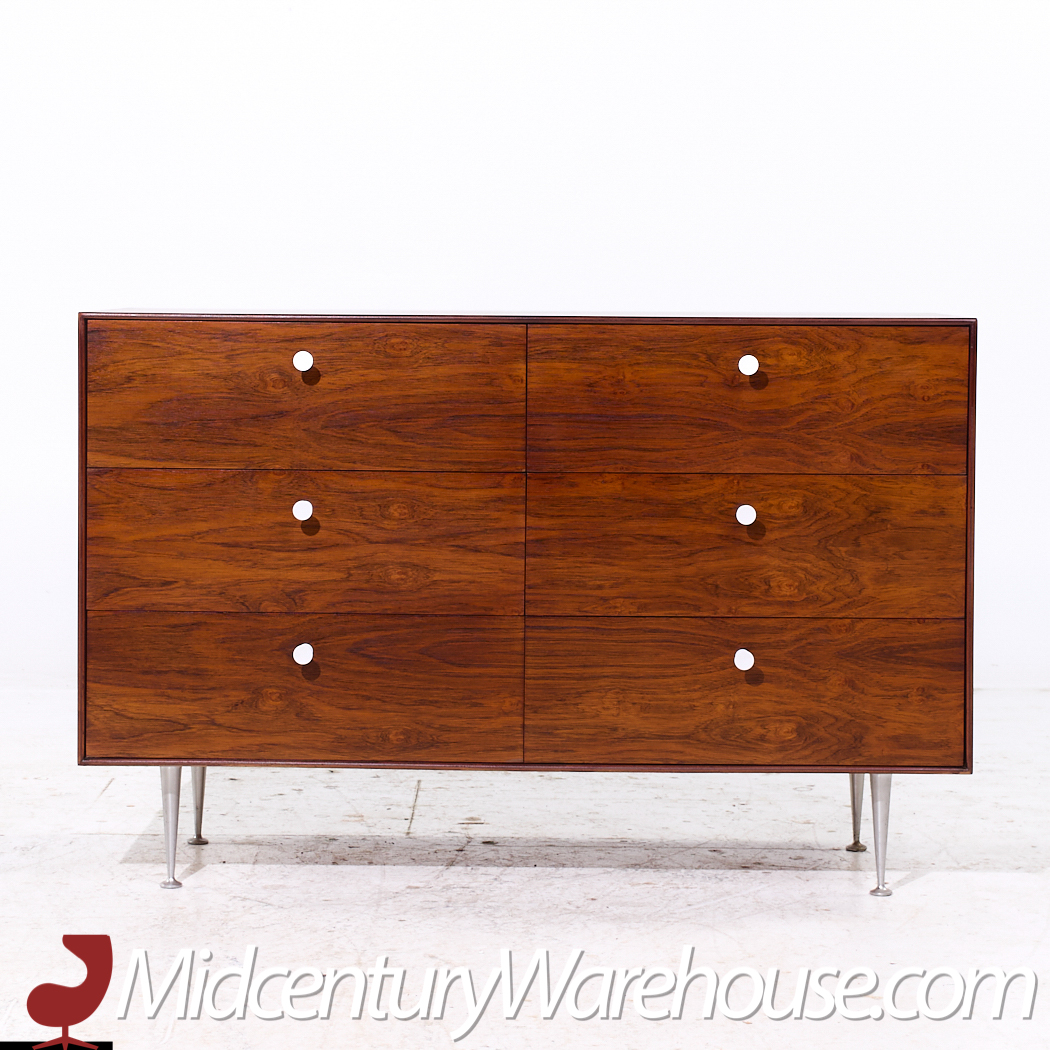 George Nelson for Herman Miller Mid Century Rosewood Thin Edge 6 Drawer Dresser