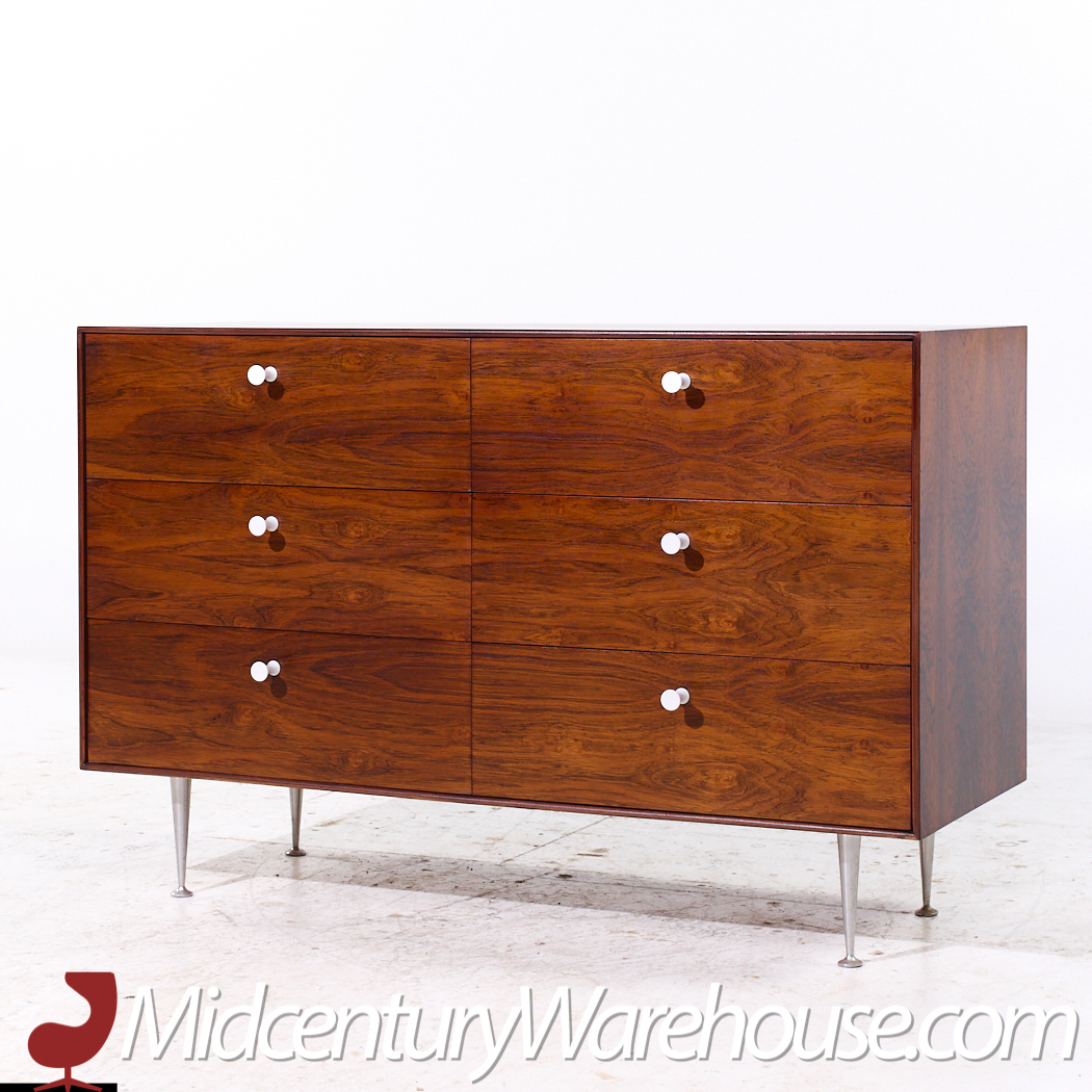 George Nelson for Herman Miller Mid Century Rosewood Thin Edge 6 Drawer Dresser