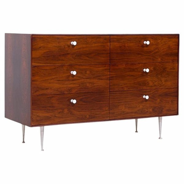 George Nelson for Herman Miller Mid Century Rosewood Thin Edge 6 Drawer Dresser