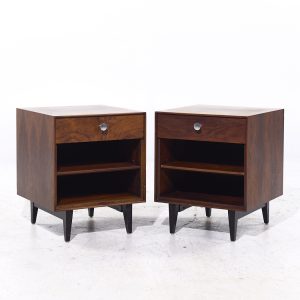 George Nelson for Herman Miller Mid Century Rosewood Thin Edge Nightstands - Pair