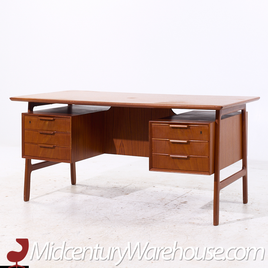 Gunni Omann for Omann Jun Mid Century Danish Teak Executive Desk
