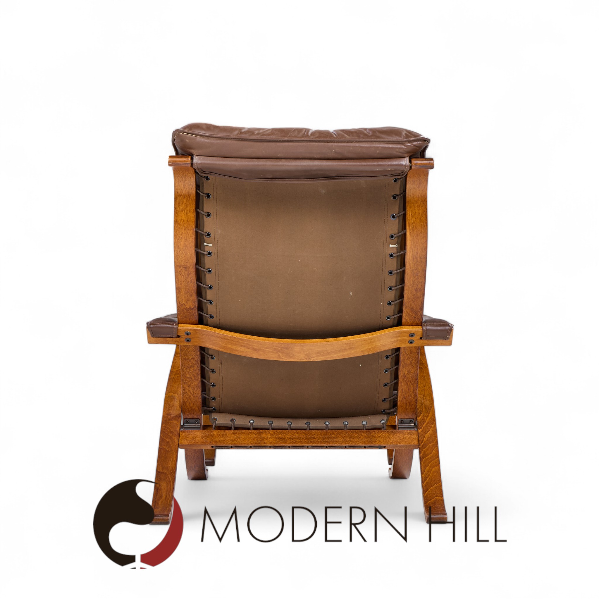 Ingmar Relling for Westnofa Mid Century Leather Lounge Chair and Ottoman